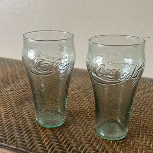 Set of two VTG Coca-Cola glasses, 6”T